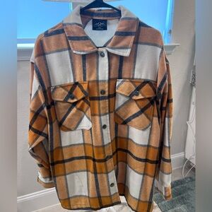 Plaid Button-Up Women's Sweater Jacket